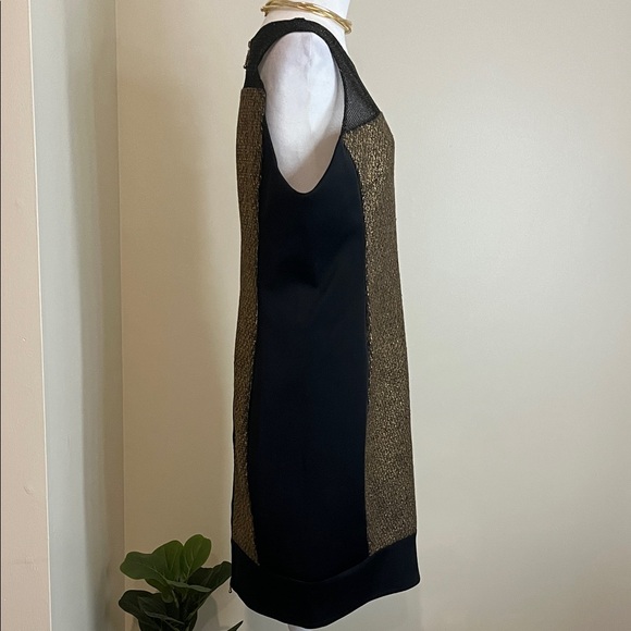 Women’s Chic Black and Gold Midi Dress Size 14 - Picture 3 of 5